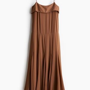 BROWN CHIFFON STRAPPY DRESS